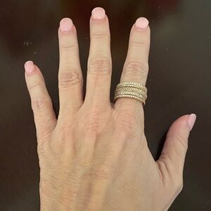 Henri Bendel Rose Gold Stacking Ring with Swarovski crystals